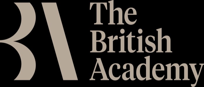 Logo for British Academy, in black and stone colours. 
