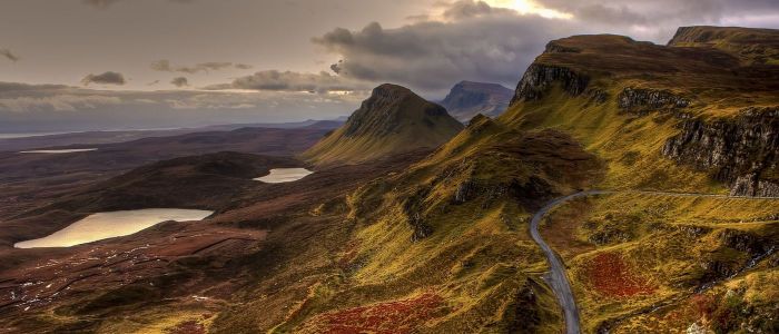 Scottish mountains with clouds overhead
