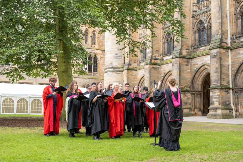 The UofG Chapel Choir performing at the Alma Mater Event