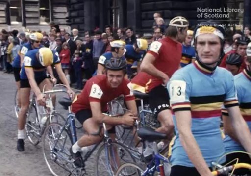 Milk race cyclists in Glasgow