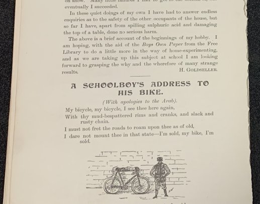 A Schoolboy's Address To His Bike manuscript