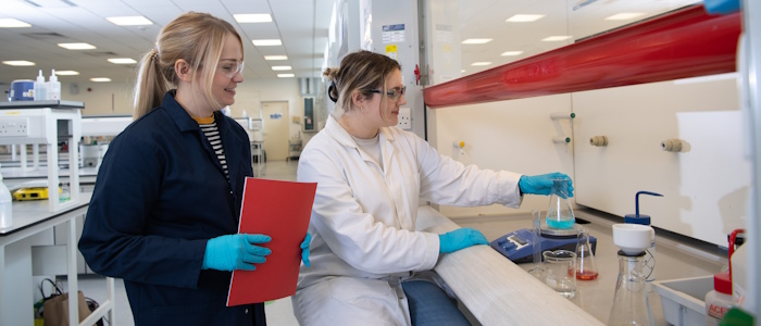 Researcher using electronic equipment
