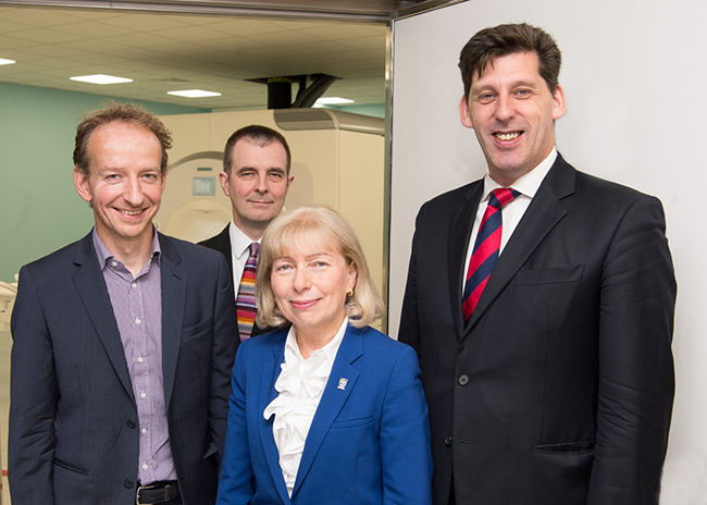 Lord Duncan pictured with Dame Anna Dominiczak and colleagues during his vist to ICE