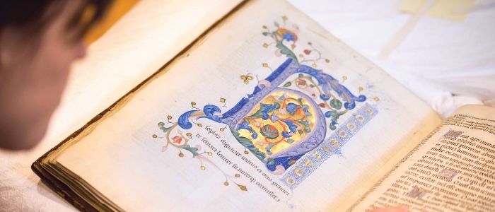 Viewing a special collections book