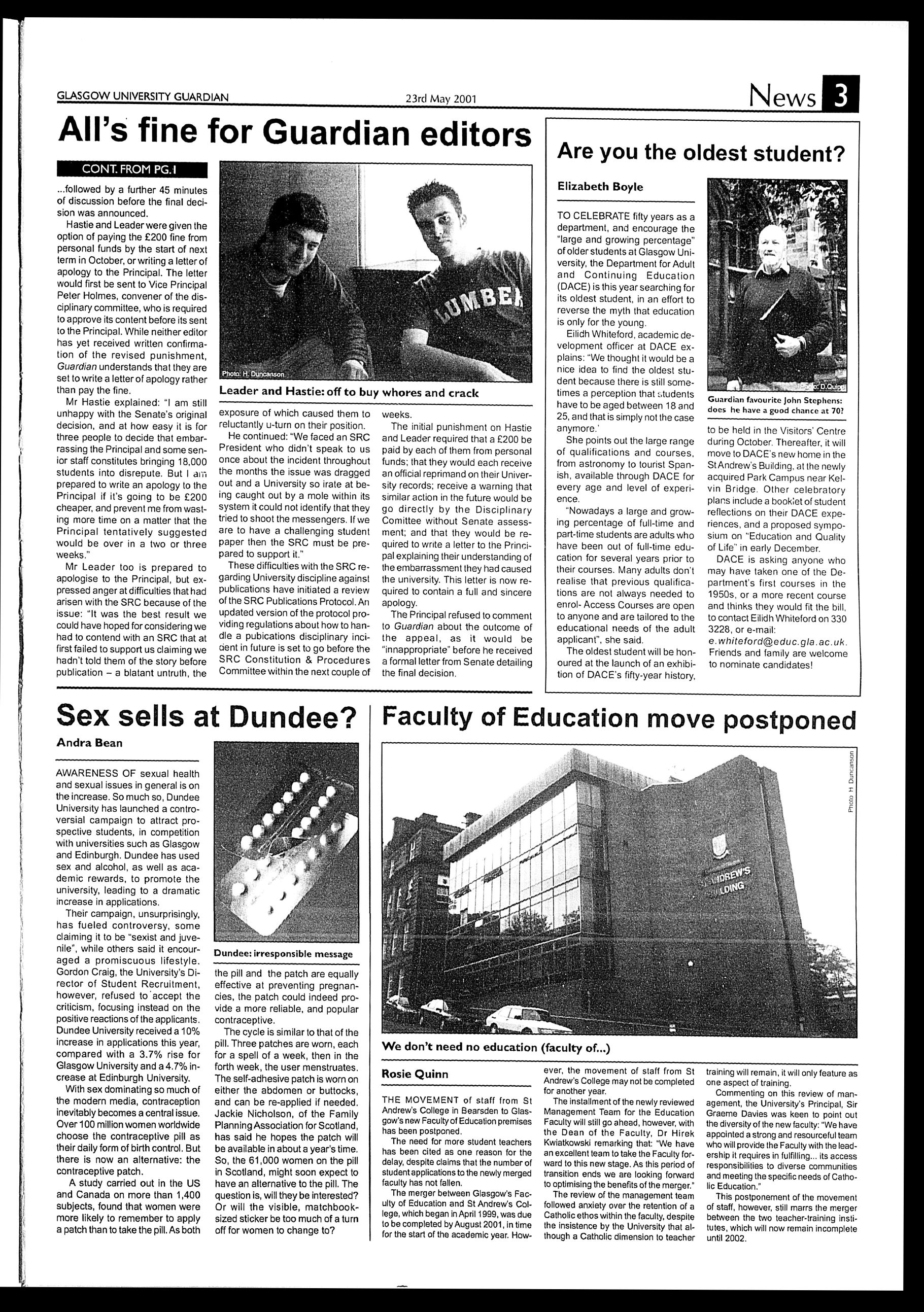 University of Glasgow Guardian Print