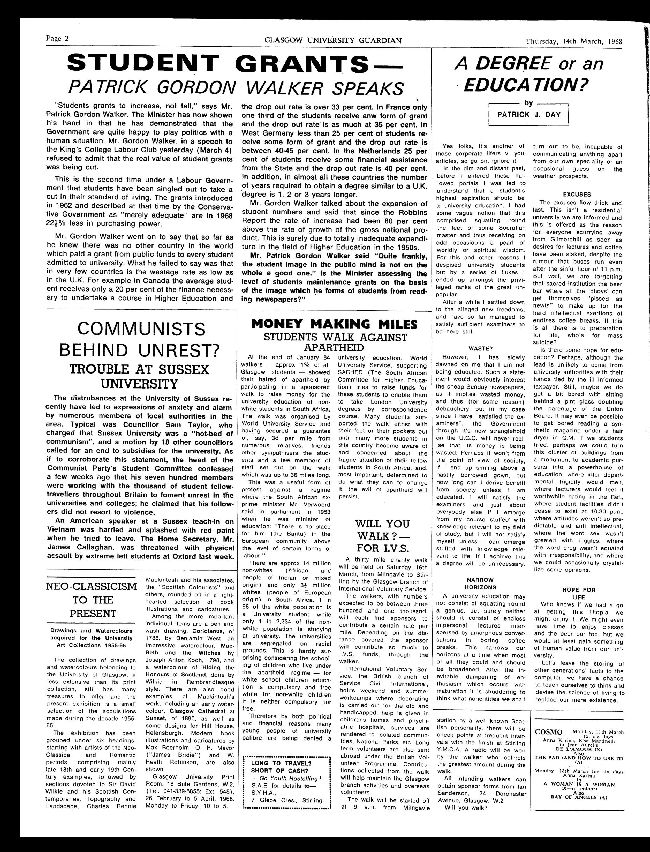 University of Glasgow Guardian Page