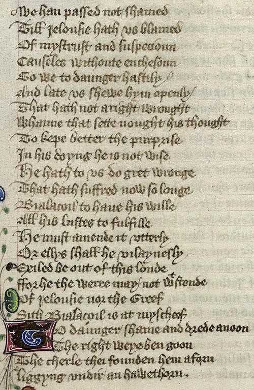 Manuscript - detail of text