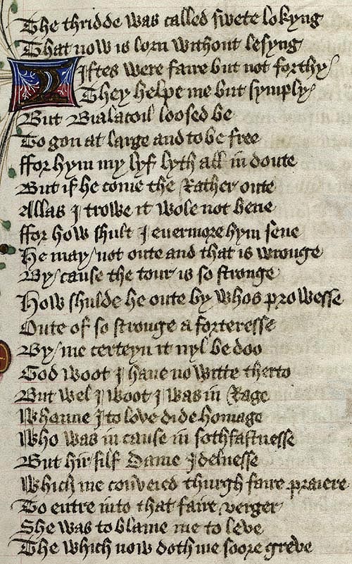 Manuscript - detail of text