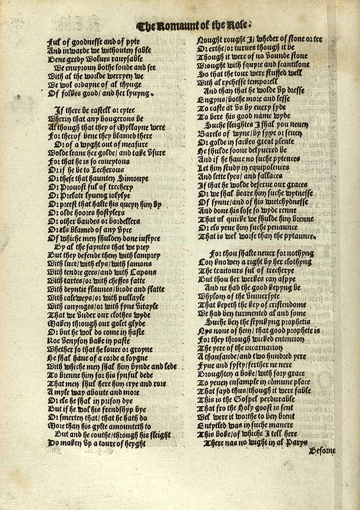William Thynne 1532 printed edition