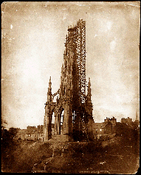 The Scott Monument, Edinburgh, under construction. Late 1844, HA0469