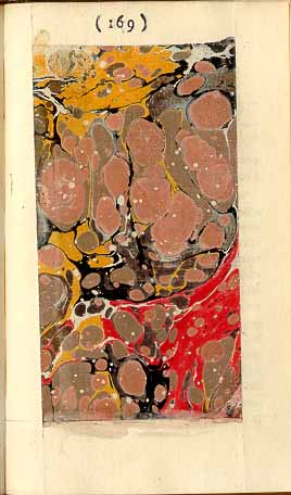 Tristram Shandy: p169 of vol 3, with marbled paper