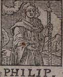 Detail from the engraved title page showing Saint Philip.