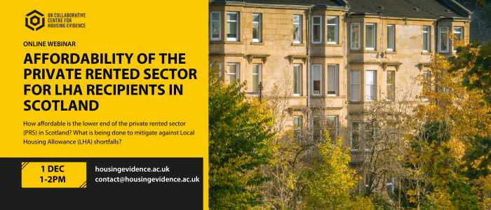 Image for Assessing the affordability of the private rented sector for LHA recipients