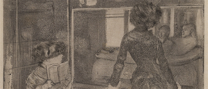 Image for Friday Focus - Mary Cassatt in Print: Degas's 'Mary Cassatt at the Louvre' Etching