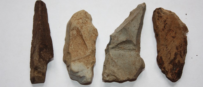 Stone tools found on Skye. 700 x 300. Credit Karen Hardy